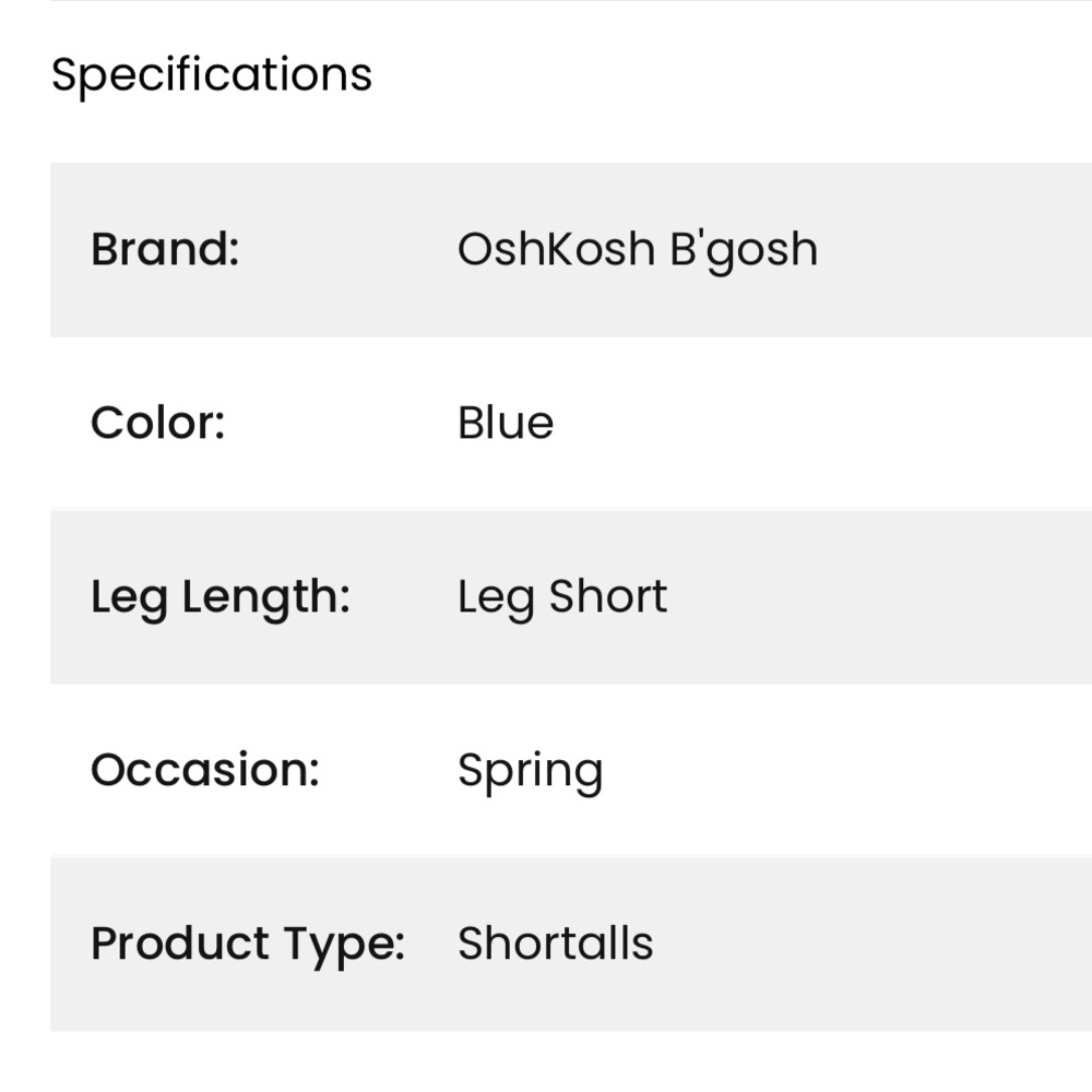 NWOT OshKosh B’gosh Shortalls 5T Toddler - Picture 6 of 6